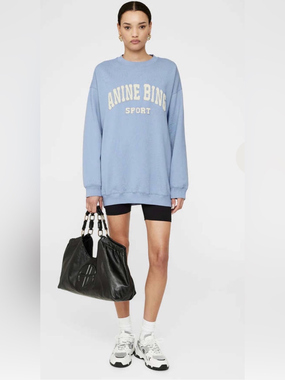 Anine Bing Tyler Sweatshirt Blue Oversized , size Small